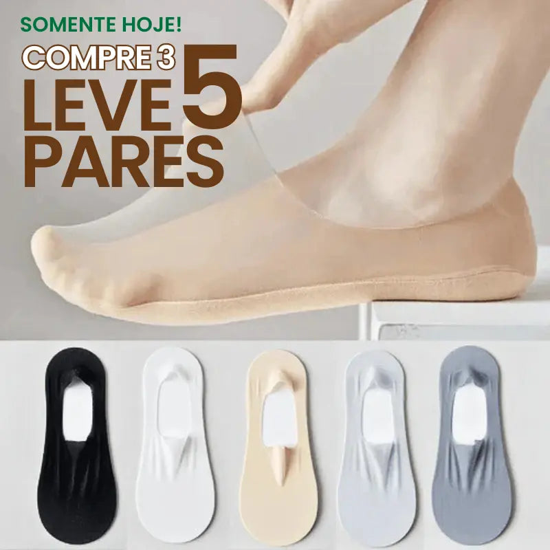 Meias Invisíveis LifeConfort Ortopédica- COMPRE 3 LEVE 5